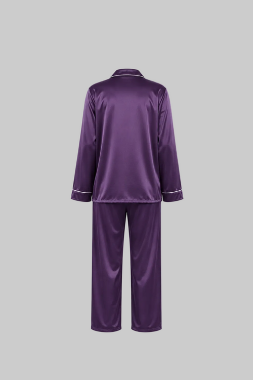 After Dusk Women’s Premium Satin Lounge Wear Set | Luxury Satin Fabric | Soft, Elegant  &  Comfortable | Purple