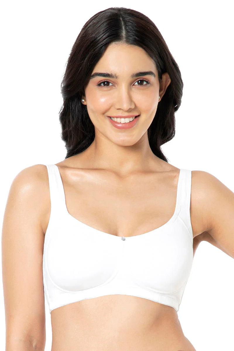 Amante Cotton Super Support Solid Non-Padded Non-Wired Bra – White