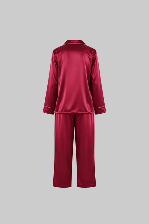 After Dusk Women’s Premium Satin Lounge Wear Set | Luxury Satin Fabric | Soft, Elegant  & Comfortable | Bright Red
