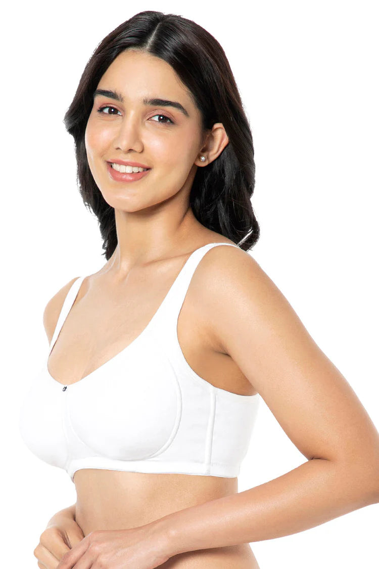Amante Cotton Super Support Solid Non-Padded Non-Wired Bra – White