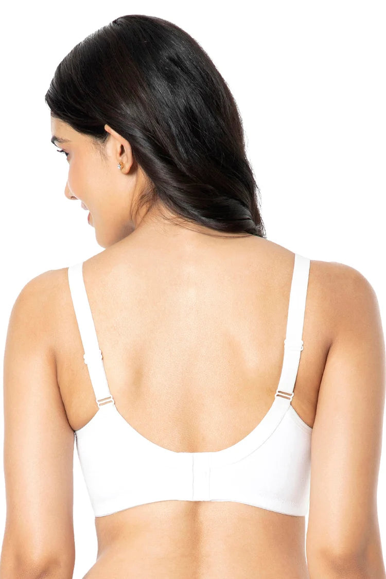 Amante Cotton Super Support Solid Non-Padded Non-Wired Bra – White