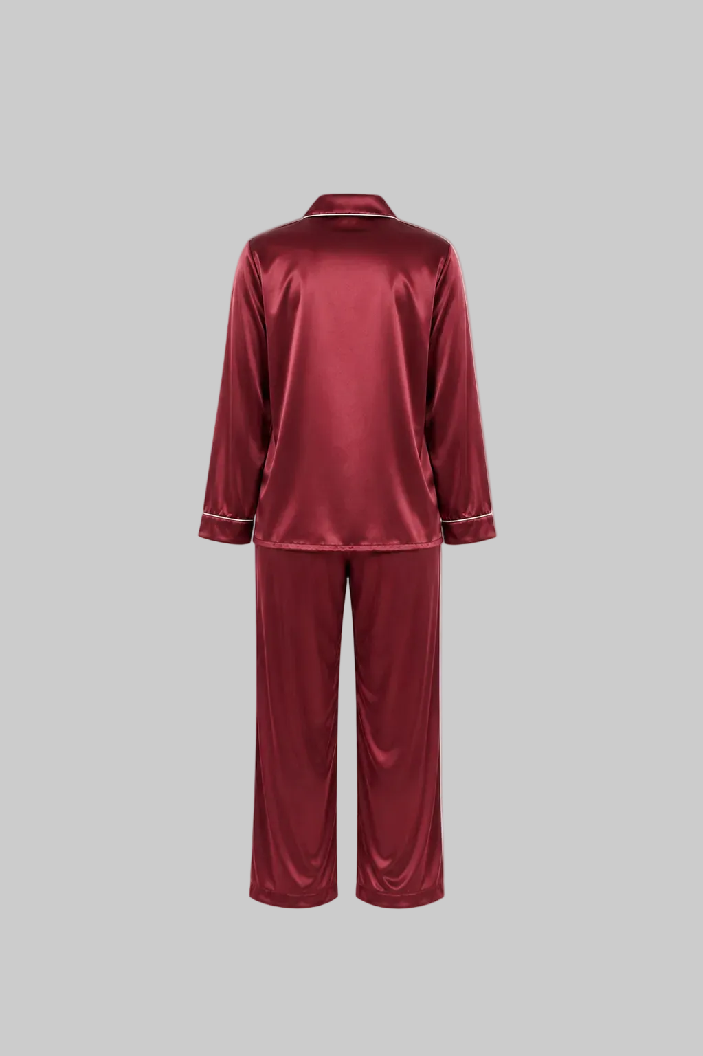 After Dusk Women’s Premium Satin Lounge Wear Set | Luxury Satin Fabric | Soft, Elegant  & Comfortable | Bright Red with White Piping