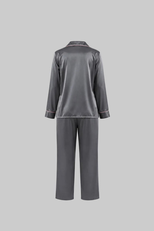 After Dusk Women’s Premium Satin Lounge Wear Set | Luxury Satin Fabric | Soft, Elegant  & Comfortable | Silver Grey