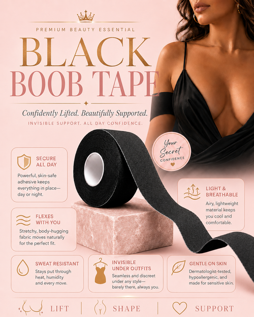After Dusk Strong-Hold Adhesive Boob Tape-Black