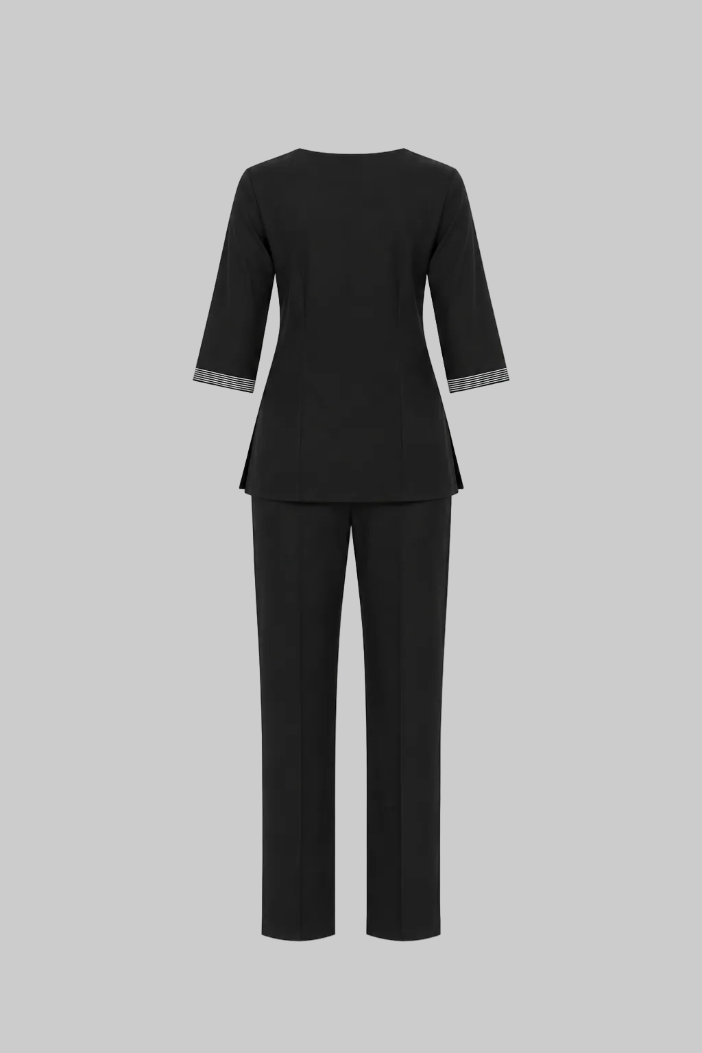Mesmerro Midnight Rose Black Embroidered Women’s Co-Ord Set with Round-Neck 3/4 Sleeve Top & Straight-Fit Pants