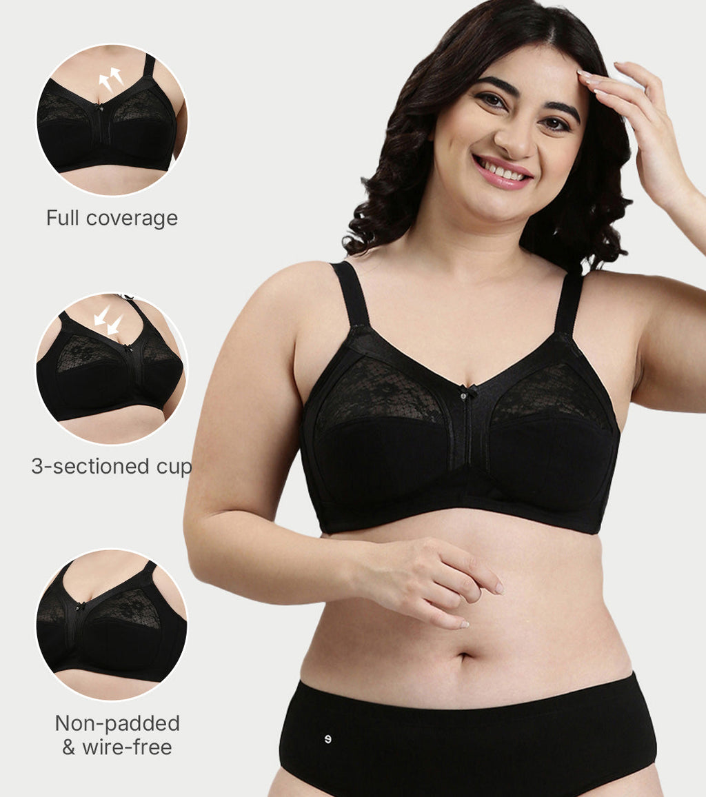 Enamor Innovations Fabcool M-Frame Side Shaper Panel Women's Cotton Everyday Bra - Non Padded, Wirefree, Full Coverage - A014