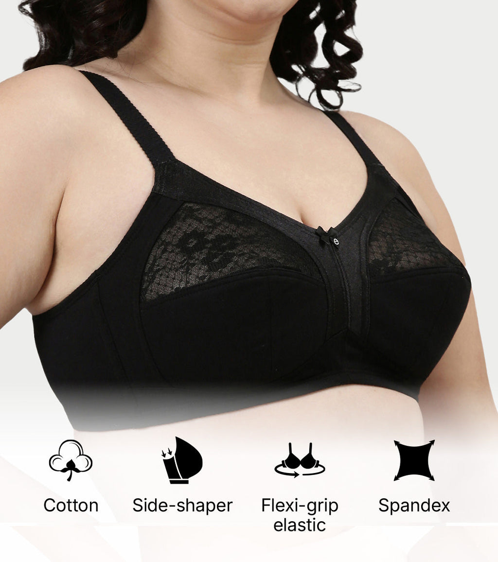 Enamor Innovations Fabcool M-Frame Side Shaper Panel Women's Cotton Everyday Bra - Non Padded, Wirefree, Full Coverage - A014