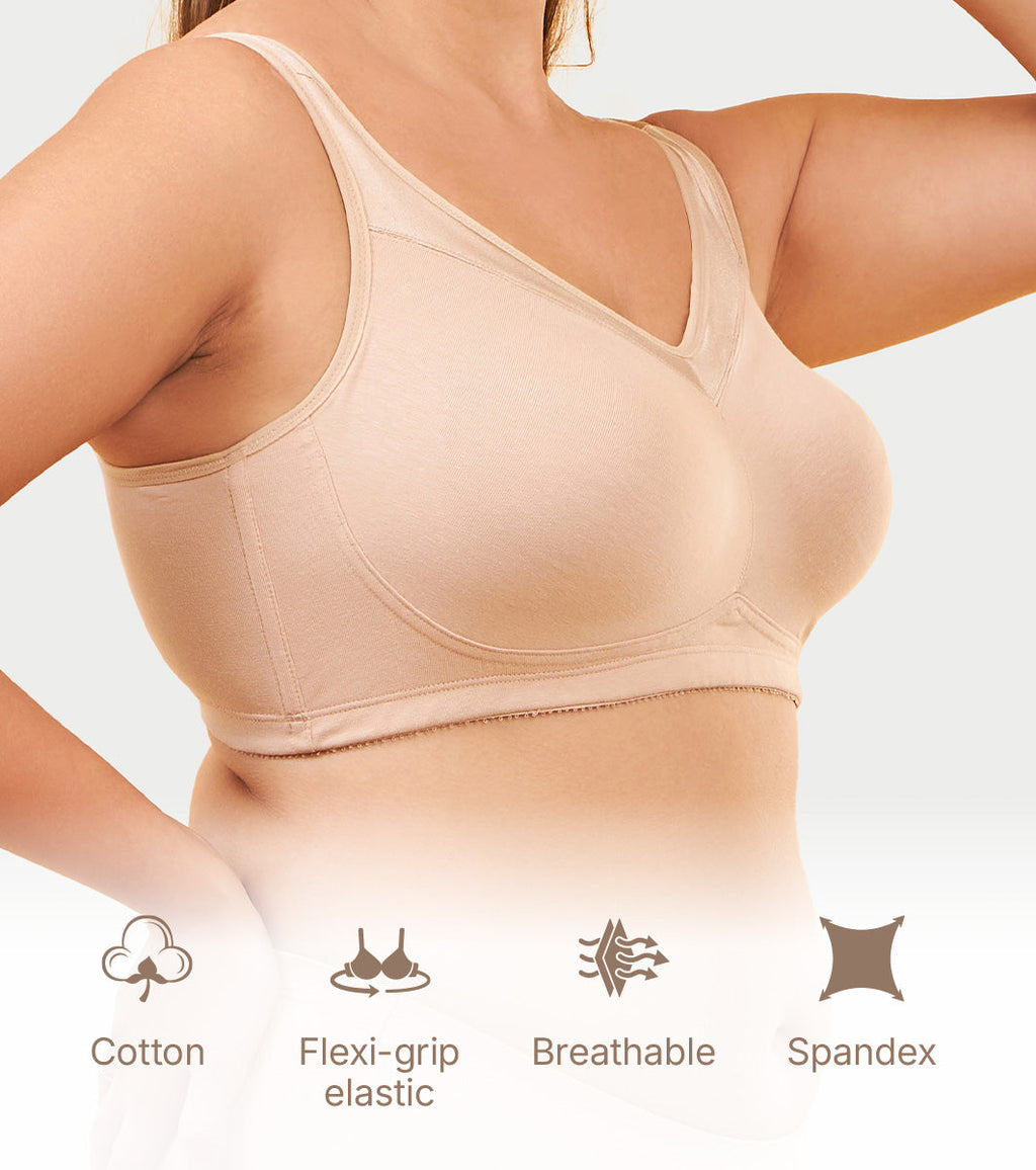 Enamor Innovations Pure Ease Women's, Ultra Smoothening Full Support Everyday Bra - No-Pinch, No-Dig Non Padded, Wirefree, Full Coverage - F121 (Available in Plus Sizes)