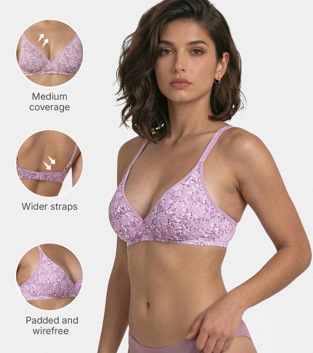 Enamor Perfect Coverage Cotton T-shirt Bra for Women- Padded and Wirefree A039