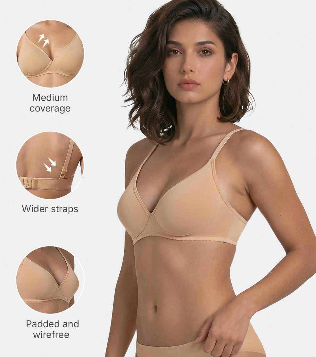 Enamor Perfect Coverage Cotton T-shirt Bra for Women- Padded and Wirefree A039