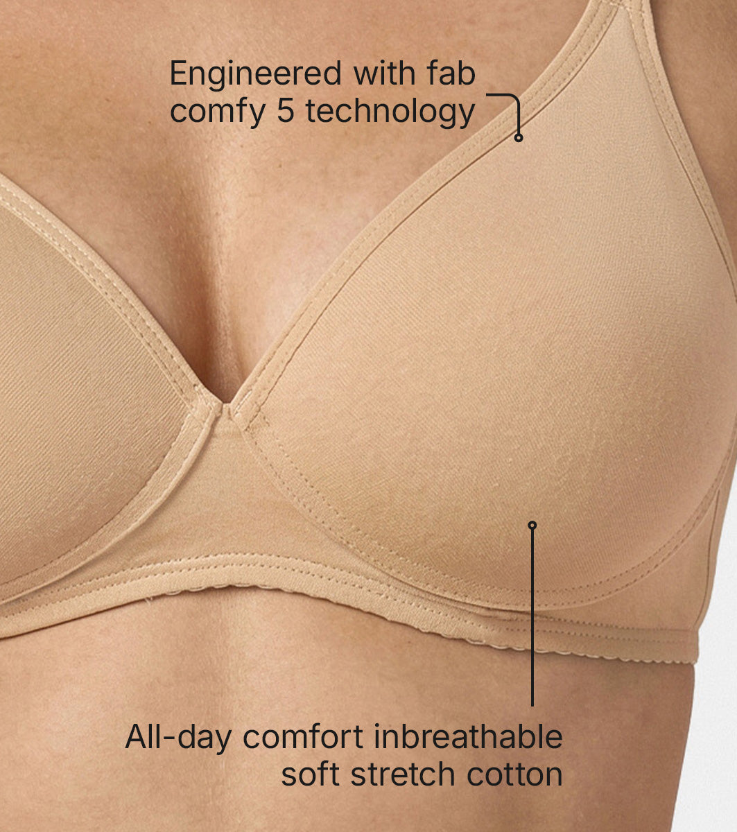 Enamor Perfect Coverage Cotton T-shirt Bra for Women- Padded and Wirefree A039