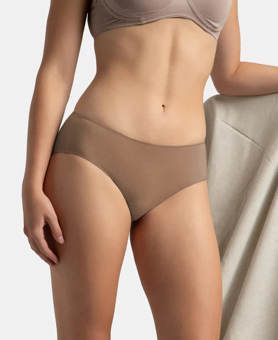 Jockey High Coverage Micro Modal Elastane Stretch Hipster With Ultrasoft Concealed Waistband - Deep Taupe