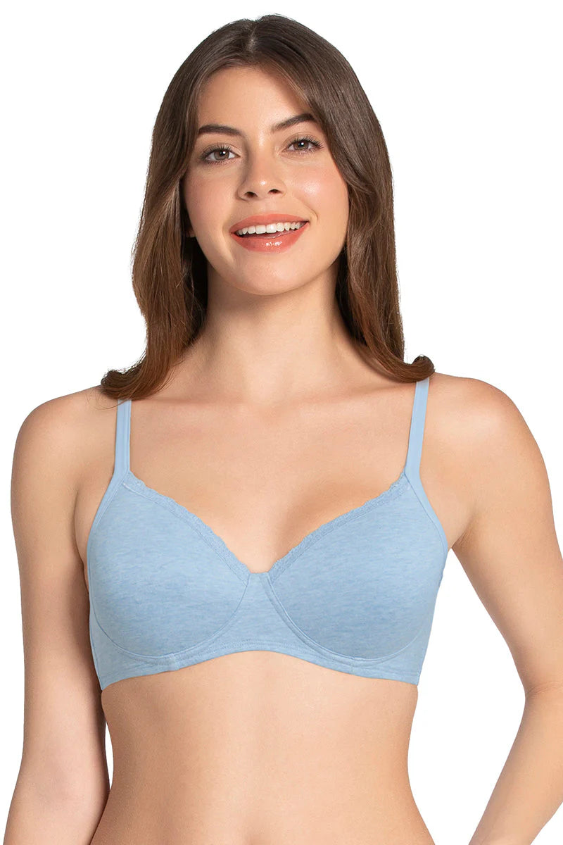 Amante Cotton Casuals Padded Non-Wired Lace T-Shirt Bra