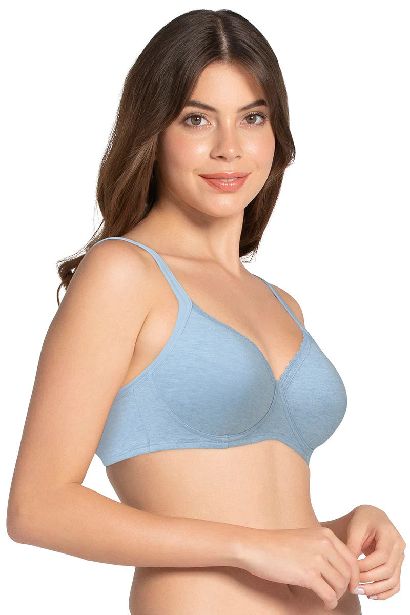 Amante Cotton Casuals Padded Non-Wired Lace T-Shirt Bra