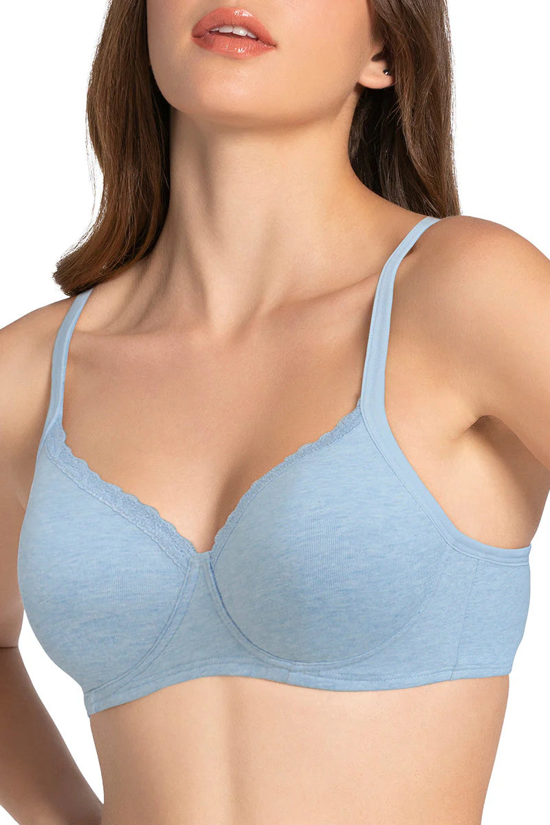Amante Cotton Casuals Padded Non-Wired Lace T-Shirt Bra